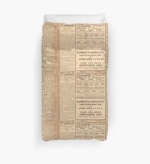 1912 Titanic return voyage newspaper advert clipping unaltered Duvet Cover