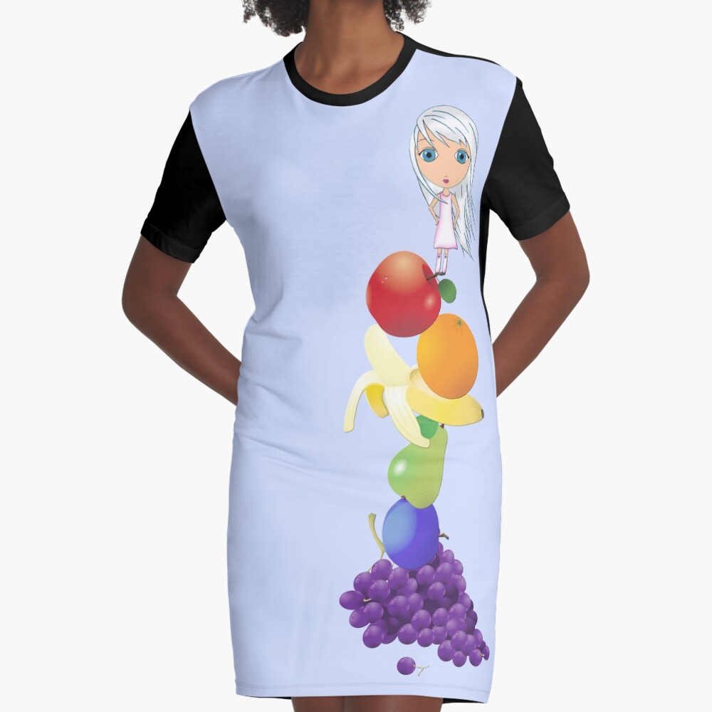 The Yummiest of Rainbows Graphic T-Shirt Dress
