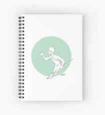 Paint Brush Warrior-green Spiral Notebook