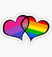 BISEXUAL PRIDE FLAG GAY PRIDE FLAG HEARTS Sticker