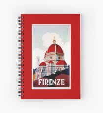 Florence Firenze 1920s Italian travel ad, duomo Spiral Notebook