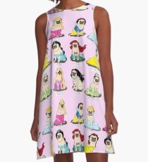 Mops Prinzessinnen A-Linien Kleid