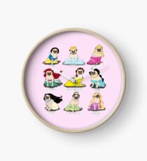 Pug Princesses Clock