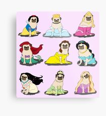 Pug Princesses Version 2 Metal Print