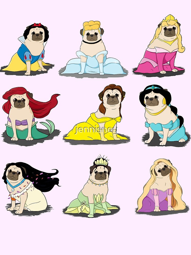 Pug Princesses Version 2 by jennisney