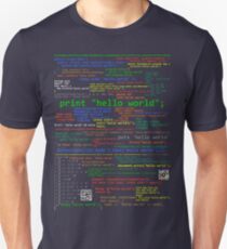 Hello World - Many Programming Languages (dark) Unisex T-Shirt