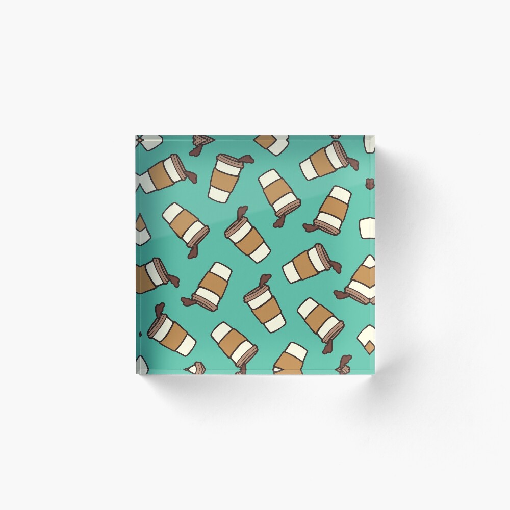 Take it Away Coffee Pattern Acrylic Block
