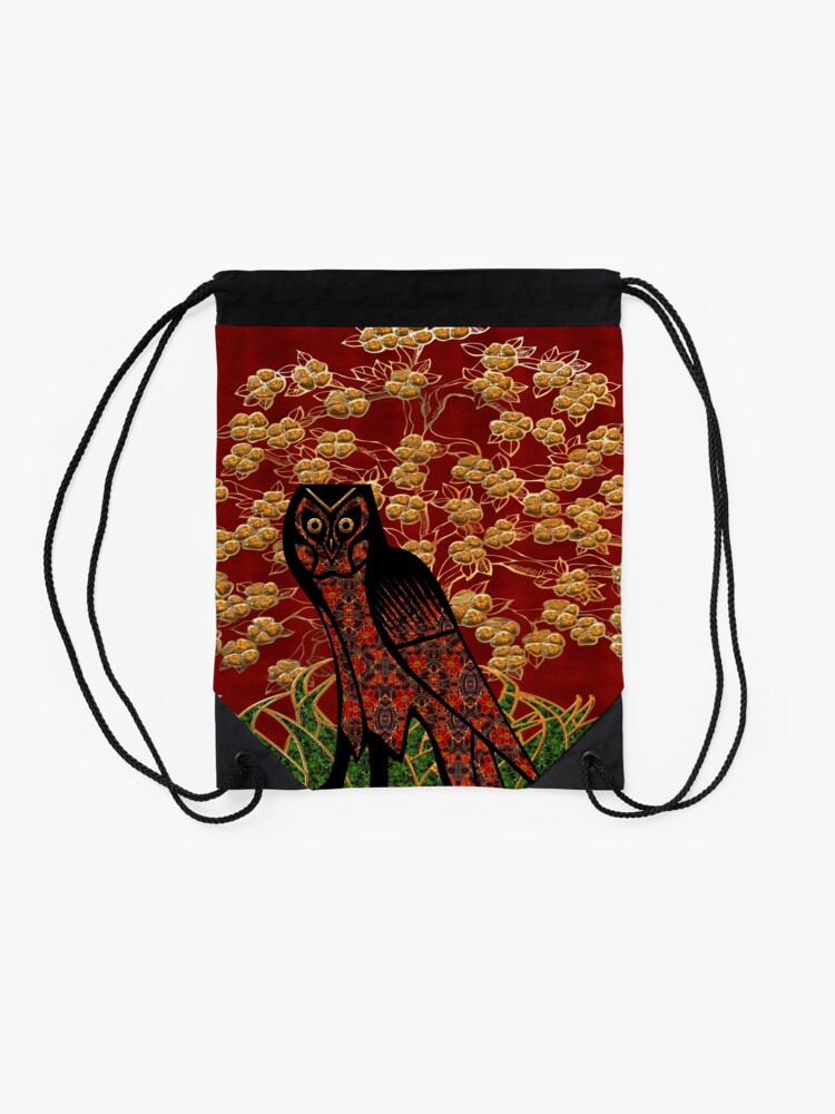 Alternate view of Owl Tapestry Drawstring Bag