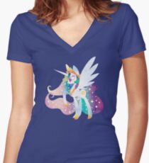 Celestia of Equestria Women's Fitted V-Neck T-Shirt