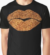 Rose Gold Kiss, Lippenstift auf Schmollmund, Mode Kunst Grafik T-Shirt