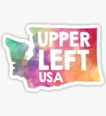 Upper Left, USA, Washington Water Color Sticker