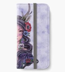Dark Faun Girl with Flowers iPhone Wallet/Case/Skin