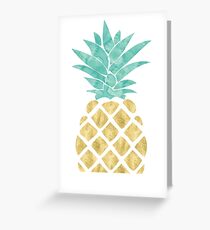 Goldene Ananas Grußkarte