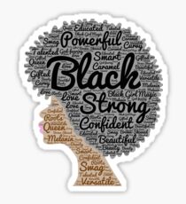 Black Woman Natural Hair Words In Afro Sticker