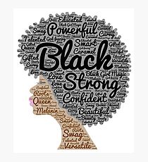Black Woman Natural Hair Words In Afro Photographic Print
