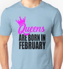 Camiseta unisex reinas nacen en febrero