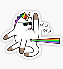 Unicorn Cat Rainbow Butt Laser Sticker