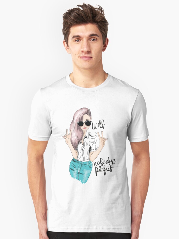 Nobody S Perfect Girl With Half Shaved Lavender Hair T Shirt By Shiruba