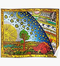 Flammarion Gravur in Farbe Poster