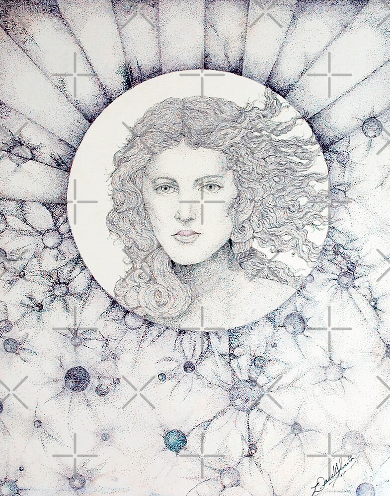 The Goddess Ink Pointillism Drawing By Danielle Scott