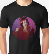 Retro Japanese Woman with Red Lips Unisex T-Shirt