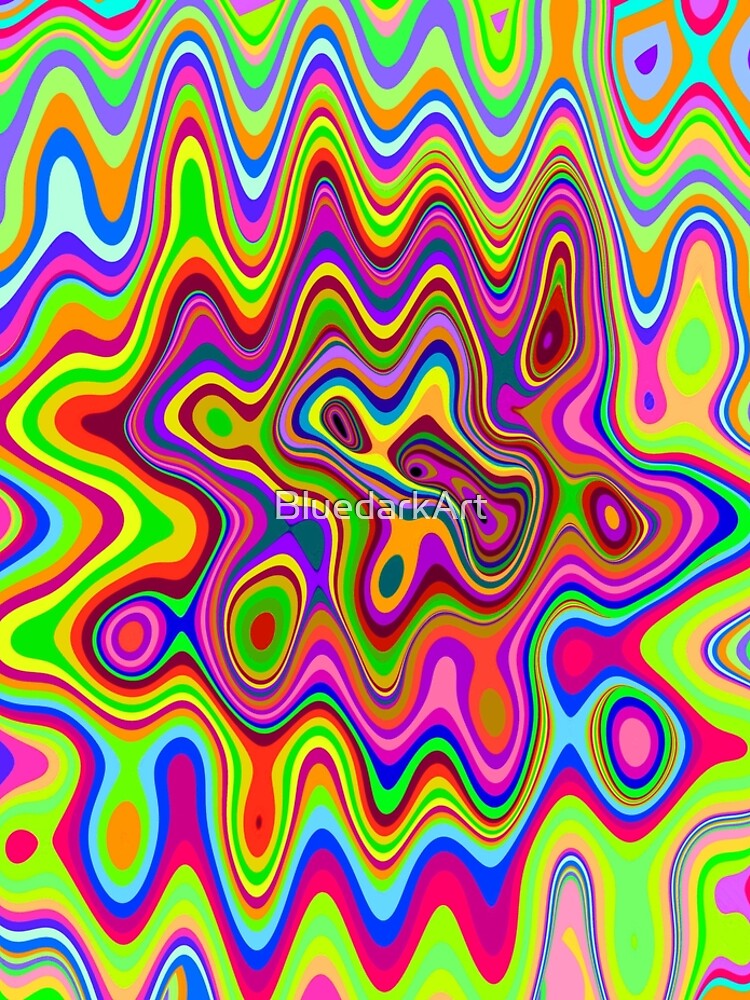 Psychedelic Glowing Colors Pattern by BluedarkArt