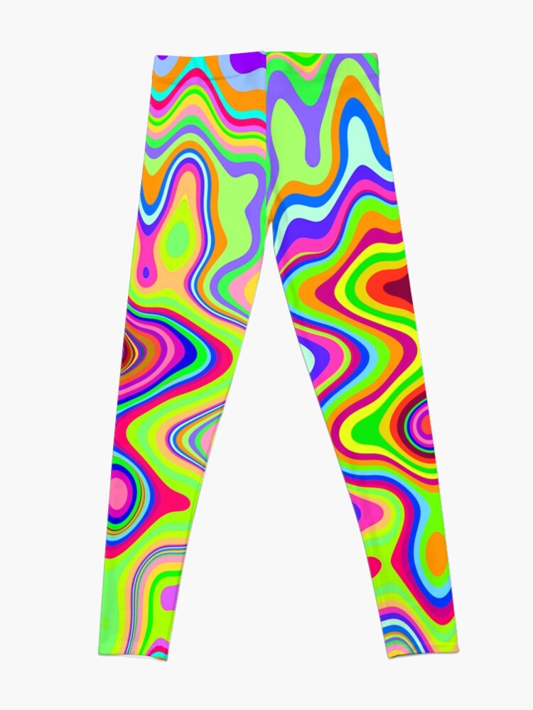Alternate view of Psychedelic Glowing Colors Pattern Leggings