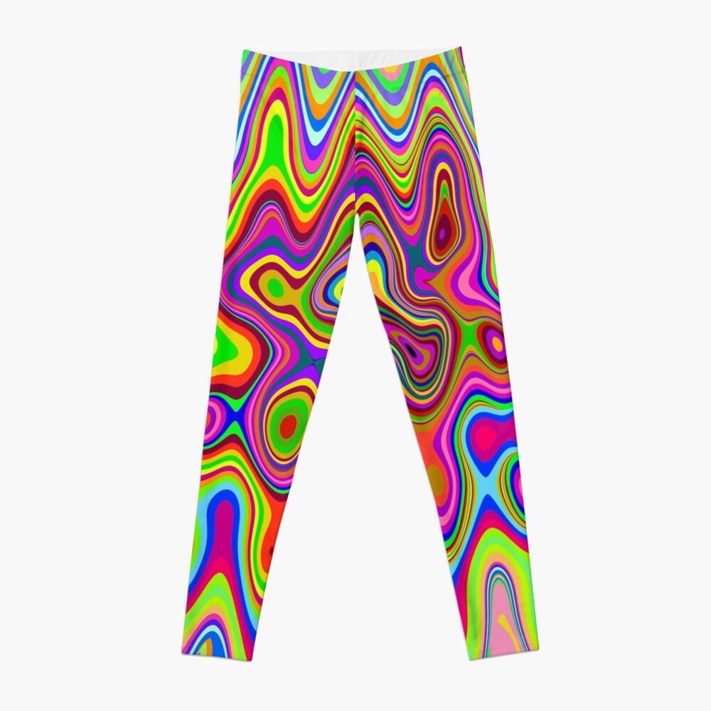 Psychedelic Glowing Colors Pattern Leggings
