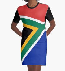 South African flag - Authentic color and scale Graphic T-Shirt Dress