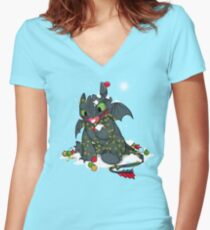 Light Fury Women's Fitted V-Neck T-Shirt
