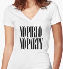 No Pirlo No Party Women's Fitted V-Neck T-Shirt