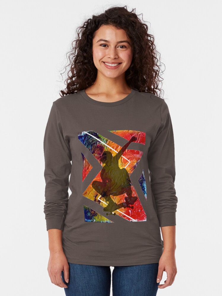 Alternate view of BORN TO SKATE SKATEBOARDER Long Sleeve T-Shirt