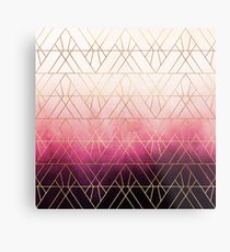 Pink Ombre Triangles Metal Print