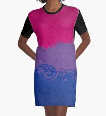 Bisexual Ornamental Flag Graphic T-Shirt Dress