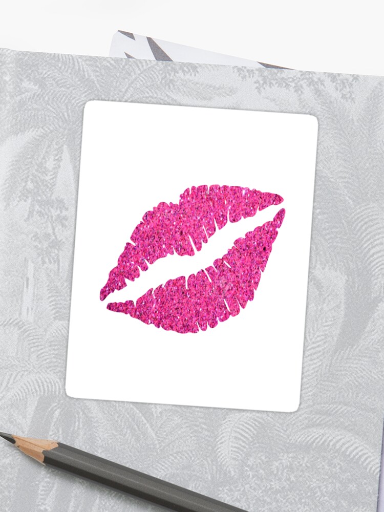 Kisskissesliplipslipsticklip Stickpinkroseredglittermake Up Makeupmakeup Artistfashionista Sticker By Sinlanchester