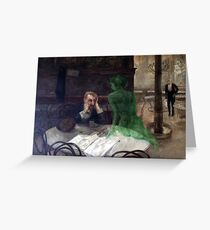 Viktor Oliva The Absinthe Drinker Greeting Card