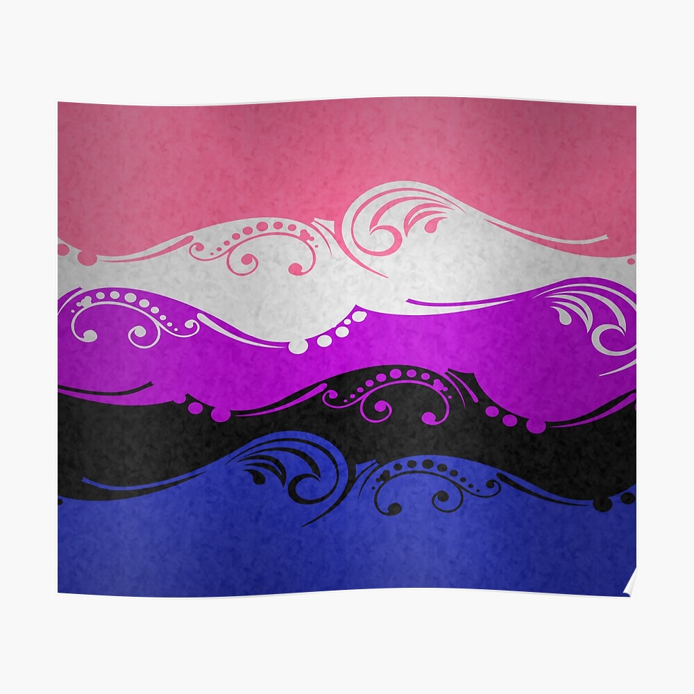 Gender Fluid Ornamental Flag Poster By Liveloudgraphic Redbubble 3444