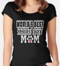 World's Best Siberian Husky Mom Distressed Women's Fitted Scoop T-Shirt