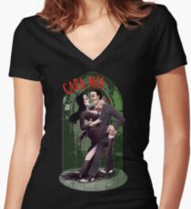 CARA MIA! Morticia <3 Gomez Women's Fitted V-Neck T-Shirt