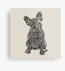 Lienzo metálico Bulldog francés polinesio