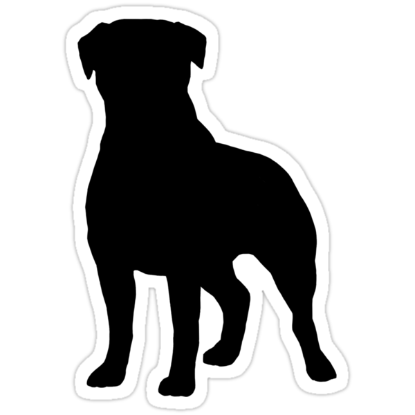 "Rottweiler Silhouette(s)" Stickers by Jenn Inashvili | Redbubble