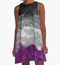 Asexual Paint Splatter Flag A-Line Dress