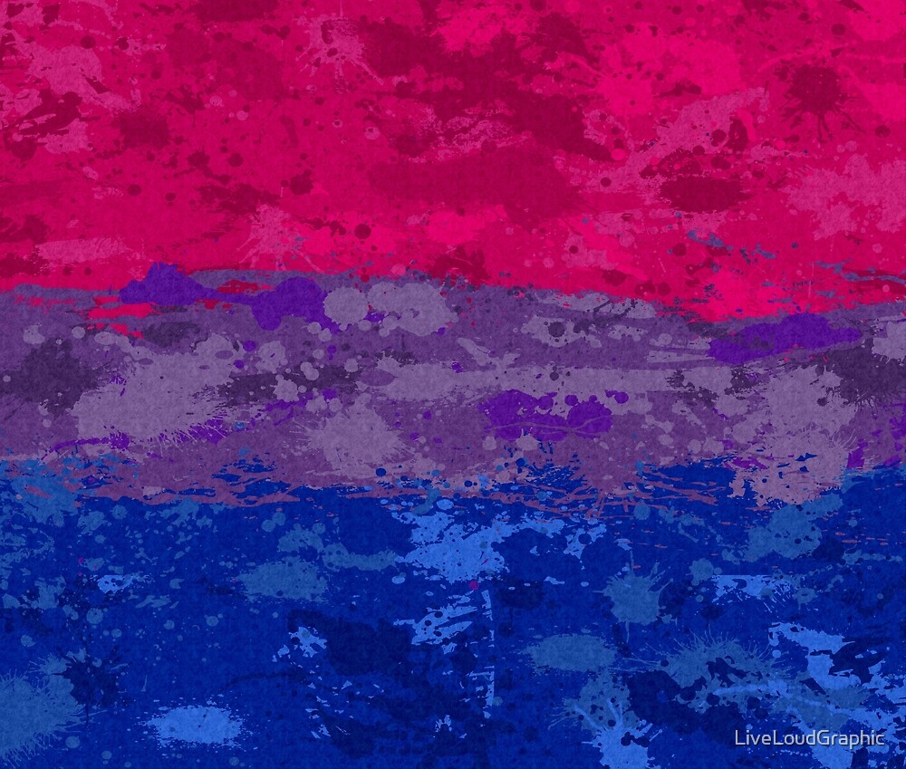 Abstract Paint Splatter Bisexual Pride Flag Pattern by LiveLoudGraphic