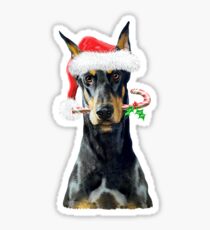 Doberman Christmas Sticker