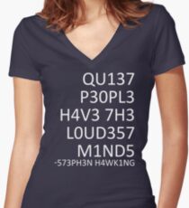 Loudest minds... (Stephen Hawking) Women's Fitted V-Neck T-Shirt