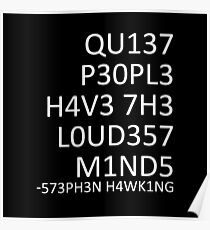 Loudest minds... (Stephen Hawking) Poster