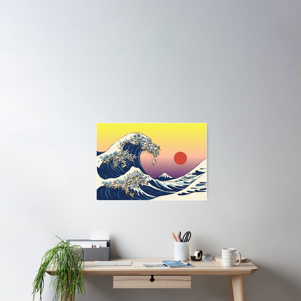 The Great Wave of Cat Poster
