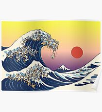 The Great Wave of Cat Poster