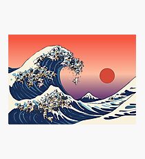 The Great Wave of French Bulldog Photographic Print