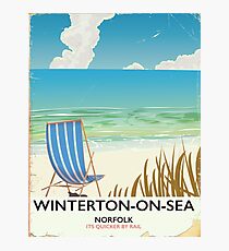 Winterton-on-Sea Norfolk Beach travel poster Card Photographic Print
